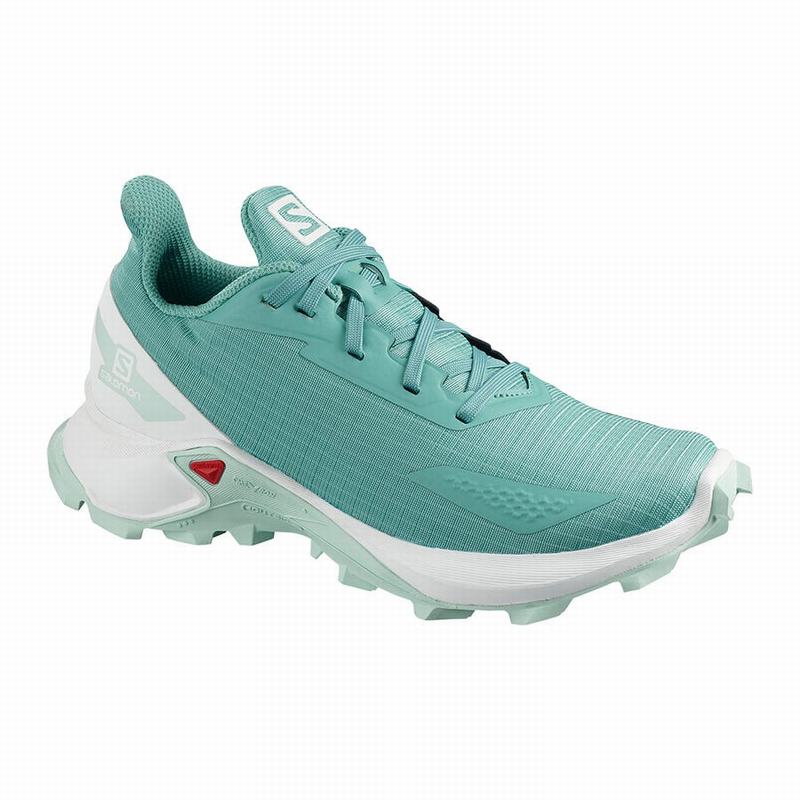 SALOMON ALPHACROSS BLAST Philippines - Kids' Trail Running Shoes - Turquoise/White | 098213-OHT